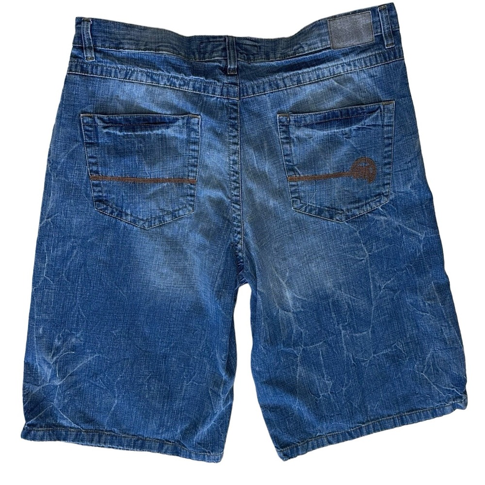 VINTAGE Mecca Jean Shorts Mens 42 Blue‎ Denim Jorts Baggy Hip Hop Y2K 90s